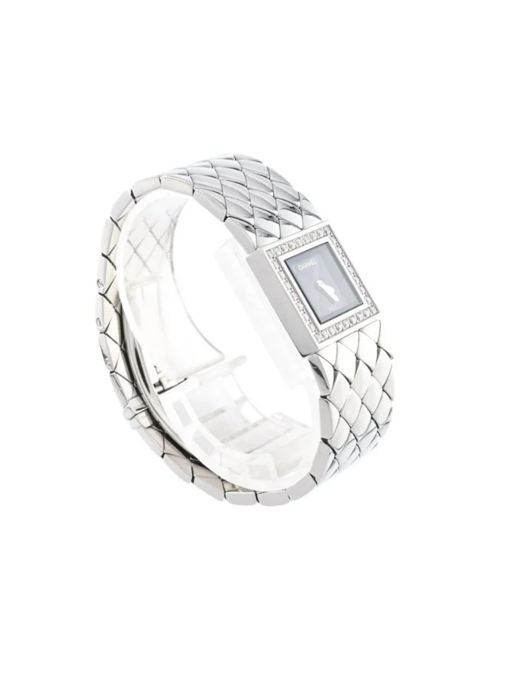Chanel Watch Quilted Silver